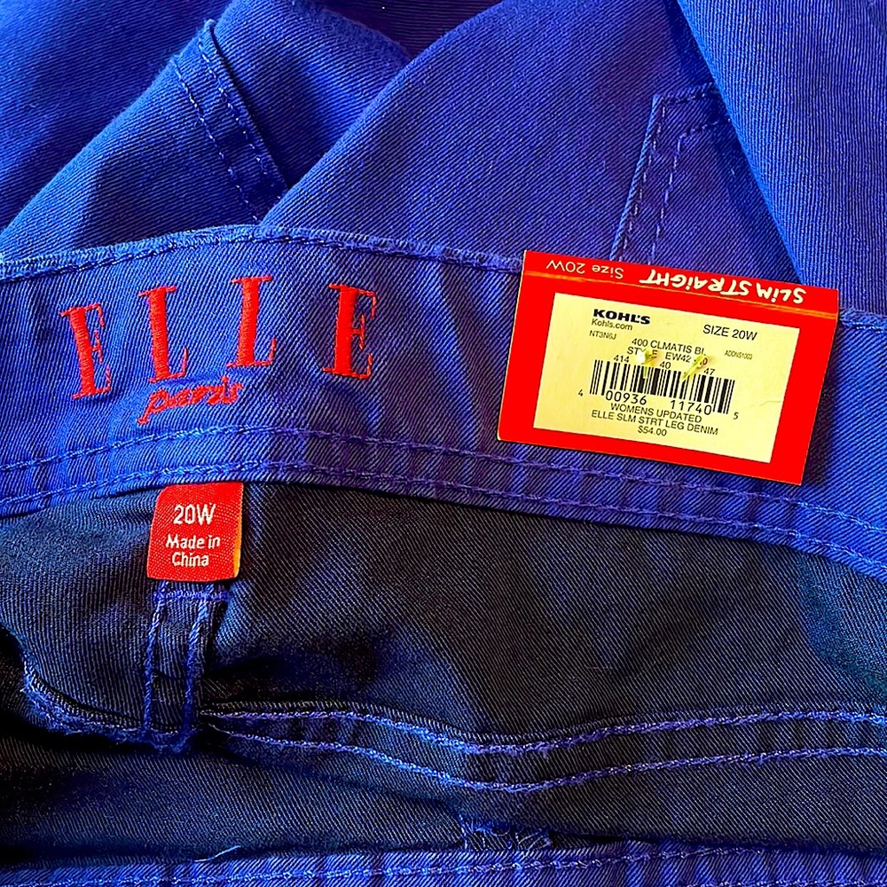 NWT! Beautiful Floral Embroidered Indigo Pants, women size 20W - Picture 5 of 11